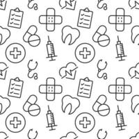 Seamless repeating pattern of medical signs for web sites, wrapping, printing, postcards, web sites, apps vector