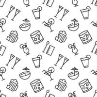 Vector seamless pattern of cocktails and various beverages for web sites, wrapping, printing, postcards, web sites, apps