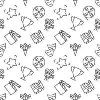 Vector seamless pattern of cinema and movie production for web sites, wrapping, printing, postcards, web sites, apps