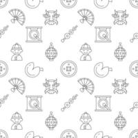 Seamless repeating pattern of Chinese elements for web sites, wrapping, printing, postcards, web sites, apps vector