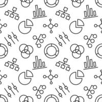 Seamless repeating pattern of charts and diagrams for web sites, wrapping, printing, postcards, web sites, apps vector