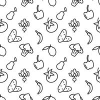 Seamless repeating pattern of vegetables for web sites, wrapping, printing, postcards, web sites, apps vector