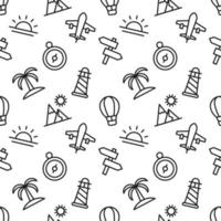 Vector seamless pattern of holiday, vacation, summer rest for web sites, wrapping, printing, postcards, web sites, apps