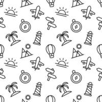 Vector seamless pattern of holiday, vacation, summer rest for web sites, wrapping, printing, postcards, web sites, apps