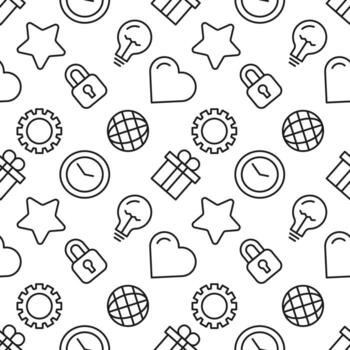 patrón vectorial sin fisuras de signos y símbolos para sitios web, envoltura, impresión, postales, sitios web, aplicaciones vector