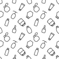 Vector seamless pattern of cosmetic bottles for web sites, wrapping, printing, postcards, web sites, apps