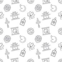 Seamless repeating pattern of traditional Chinese elements for web sites, wrapping, printing, postcards, web sites, apps vector
