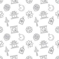 Seamless repeating pattern of traditional Chinese elements for web sites, wrapping, printing, postcards, web sites, apps vector