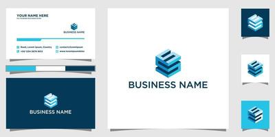 etter S SS 3d Design elements with business card templete vector