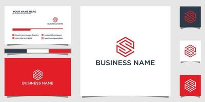 S strength symbol super concept elements icon logo with business card vector