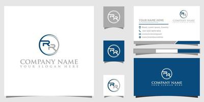 Alphabet RR or RR illustration monogram vector logo template in round shape with business card