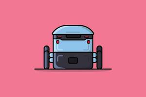 Ilustración de vector de entrega de alimentos de robot moderno. concepto de icono de objeto de ciencia y tecnología. alimentos seguros y bien entregados por el diseño de vectores de máquinas robot. entrega de robots y nuevo concepto de tecnología.