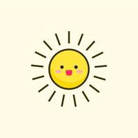 vector illustration of cute cartoon sun character