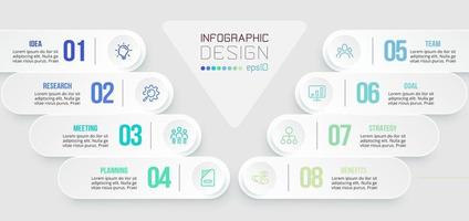 concepto de negocio de plantilla infográfica con flujo de trabajo. vector