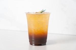 espresso soda with rosemary on top photo