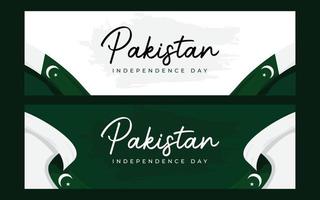 plantilla de diseño de banner del día de la independencia de pakistán vector