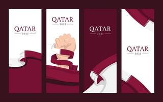 plantilla de diseño de banner del día de la independencia de qatar vector