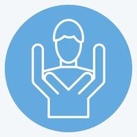 cuidado de iconos. relacionado con el símbolo del voluntariado. estilo de ojos azules. ayuda y apoyo. amistad vector