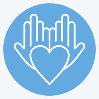 Icon Philanthropist. related to Volunteering symbol. blue eyes style. Help and support. friendship vector