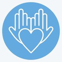 Icon Philanthropist. related to Volunteering symbol. blue eyes style. Help and support. friendship vector