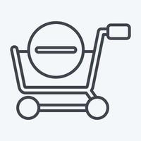 Icon Delete From Cart. related to Online Store symbol. line style. simple illustration. shop vector