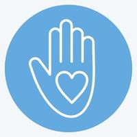 Icon Volunteering. related to Volunteering symbol. blue eyes style. Help and support. friendship vector