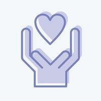 Icon Kind. related to Volunteering symbol. two tone style. Help and support. friendship vector