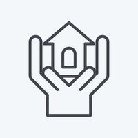 Icon Volunteeringless Shelter. related to Volunteering symbol. line style. Help and support. friendship vector