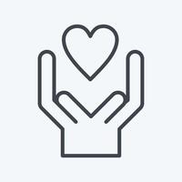 Icon Kind. related to Volunteering symbol. line style. Help and support. friendship vector