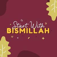 Bismillah banner design template vector