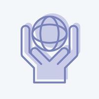 Icon Environmental. related to Volunteering symbol. two tone style. Help and support. friendship vector