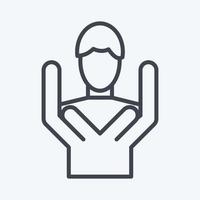 Icon Care. related to Volunteering symbol. line style. Help and support. friendship vector