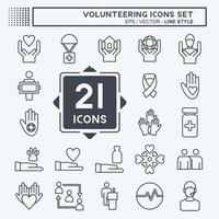 Icon Set Icon Volunteering. related to Volunteering symbol. line style. Help and support. friendship vector