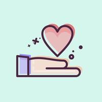Icon Charity. related to Volunteering symbol. MBE style. Help and support. friendship vector