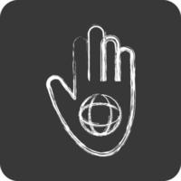 icono de voluntariado virtual. relacionado con el símbolo del voluntariado. estilo tiza. ayuda y apoyo. amistad vector