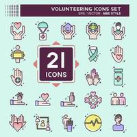 Icon Set Icon Volunteering. related to Volunteering symbol. MBE style. Help and support. friendship vector