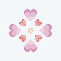 Icon Love. related to Volunteering symbol. flat style. Help and support. friendship vector