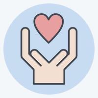 Icon Kind. related to Volunteering symbol. color mate style. Help and support. friendship vector