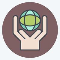 Icon Environmental. related to Volunteering symbol. color mate style. Help and support. friendship vector