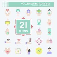 Icon Set Icon Volunteering. related to Volunteering symbol. flat style. Help and support. friendship vector