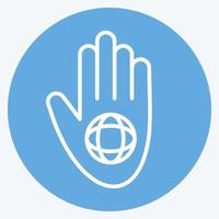 icono de voluntariado virtual. relacionado con el símbolo del voluntariado. estilo de ojos azules. ayuda y apoyo. amistad vector
