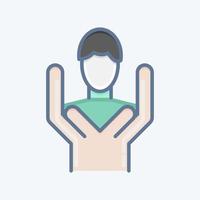 Icon Care. related to Volunteering symbol. doodle style. Help and support. friendship vector