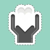 Sticker line cut Kind. related to Volunteering symbol. Help and support. friendship vector