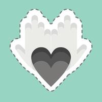 Sticker line cut Philanthropist. related to Volunteering symbol. Help and support. friendship vector