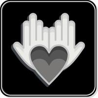 Icon Philanthropist. related to Volunteering symbol. Glossy Style. Help and support. friendship vector