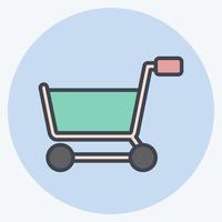 Icon Shopping Cart. related to Online Store symbol. color mate style. simple illustration. shop vector