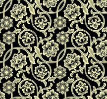 Chinese background with flowers. Seamless pattern. vector