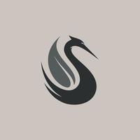 vector de diseño de logotipo de pájaro de cigüeña de letra s