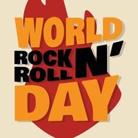 World Rock N Roll Day letter emblem vector