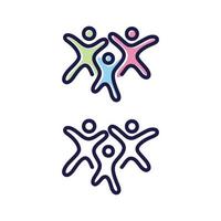 Vector abstract three people icon symbol